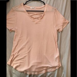 Light blush pink rubbed top